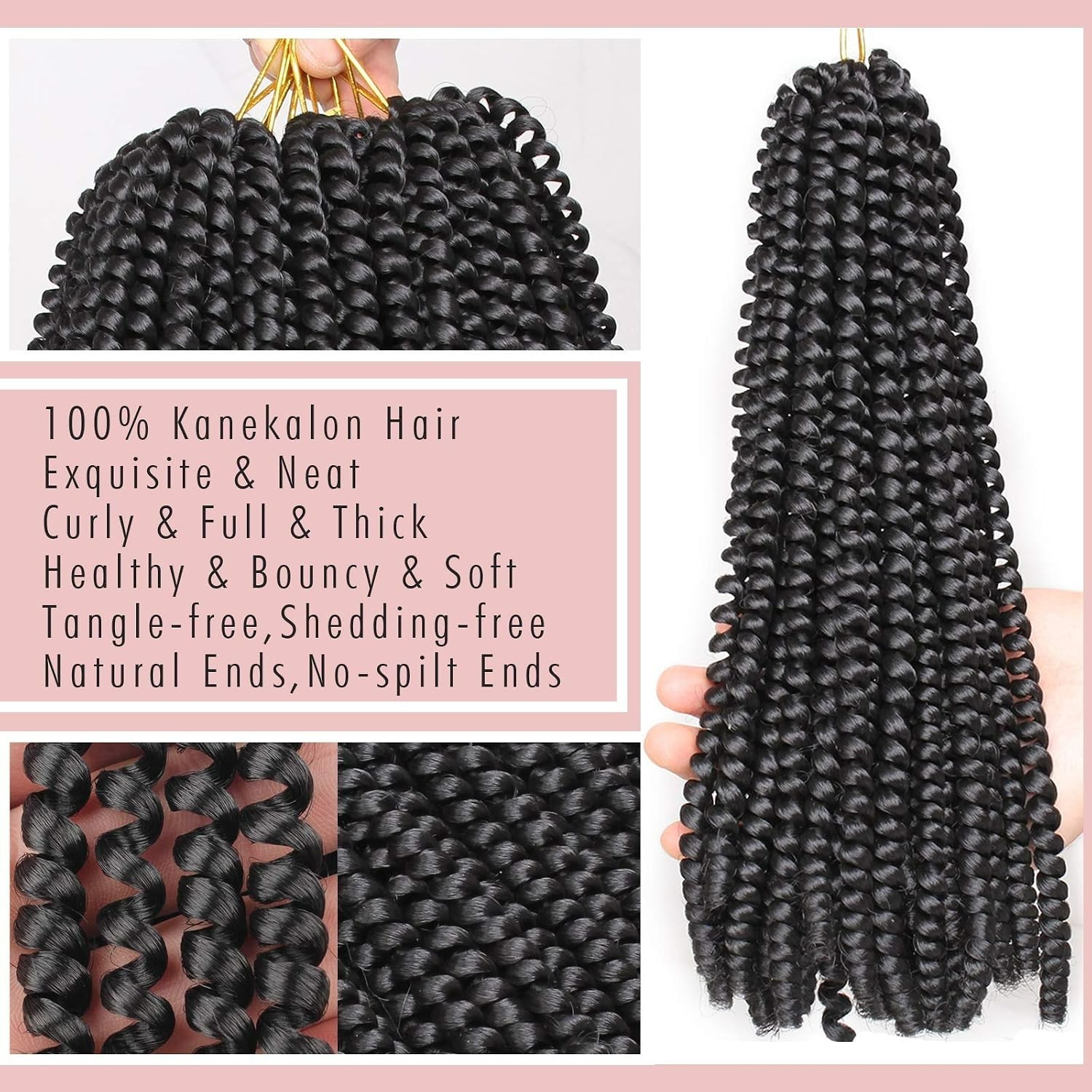 Versatile 12 Inch Spring Twist Braids – Natural Looking Synthetic Hair, 2 Packs