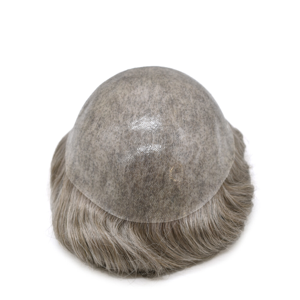 Thin Skin 0.1mm Invisible Full Poly Mens Toupee Hairpiece Human Hair Wig