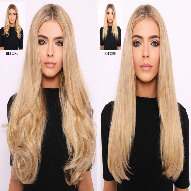 120G Real Remy Clip in Human Hair Extensions One Piece 3/4 Full Head Invisible