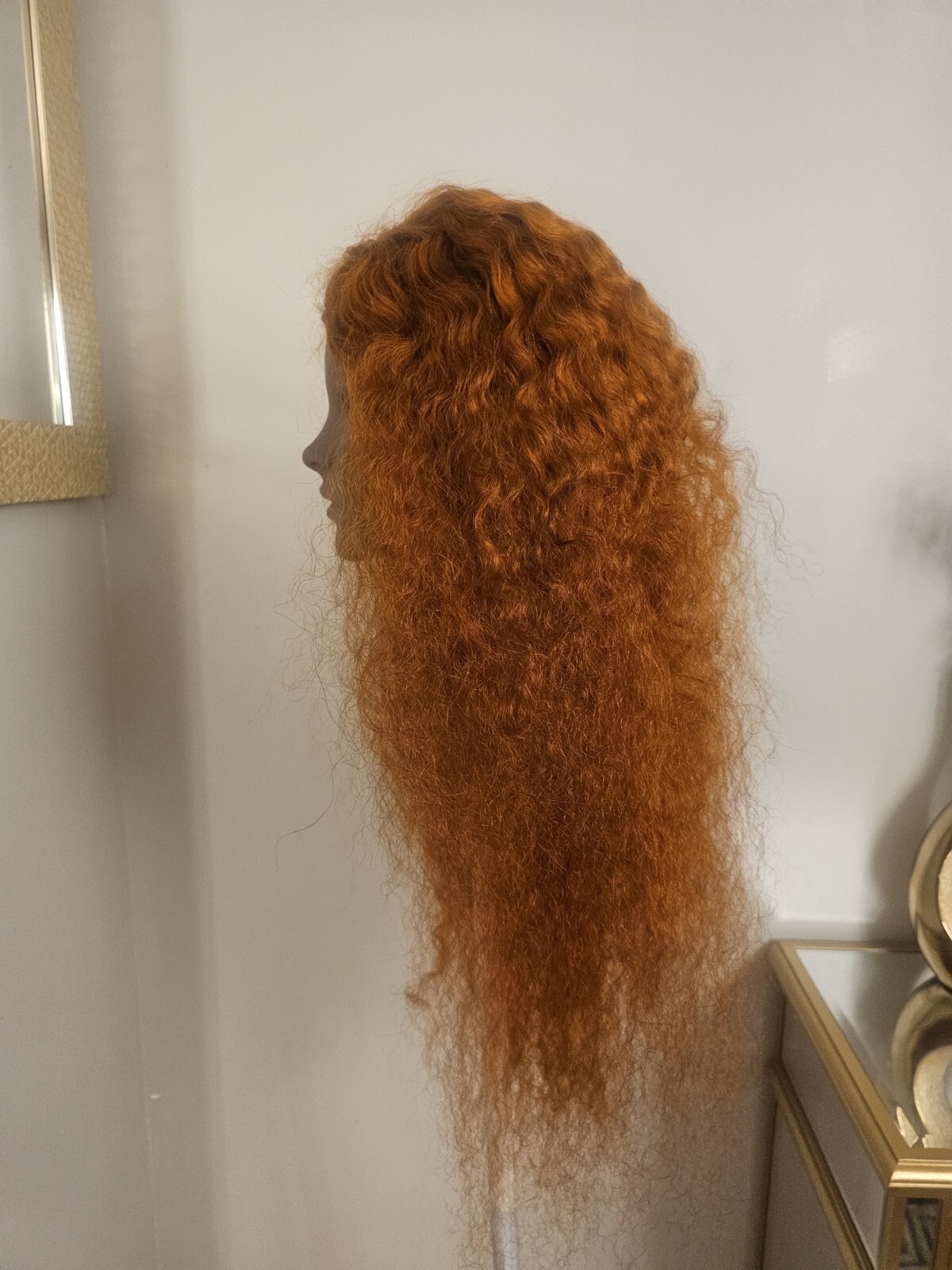 High Quality regular Top Orange 24″ Kinkcurly 150% Virgin Human Hair Lace Wig