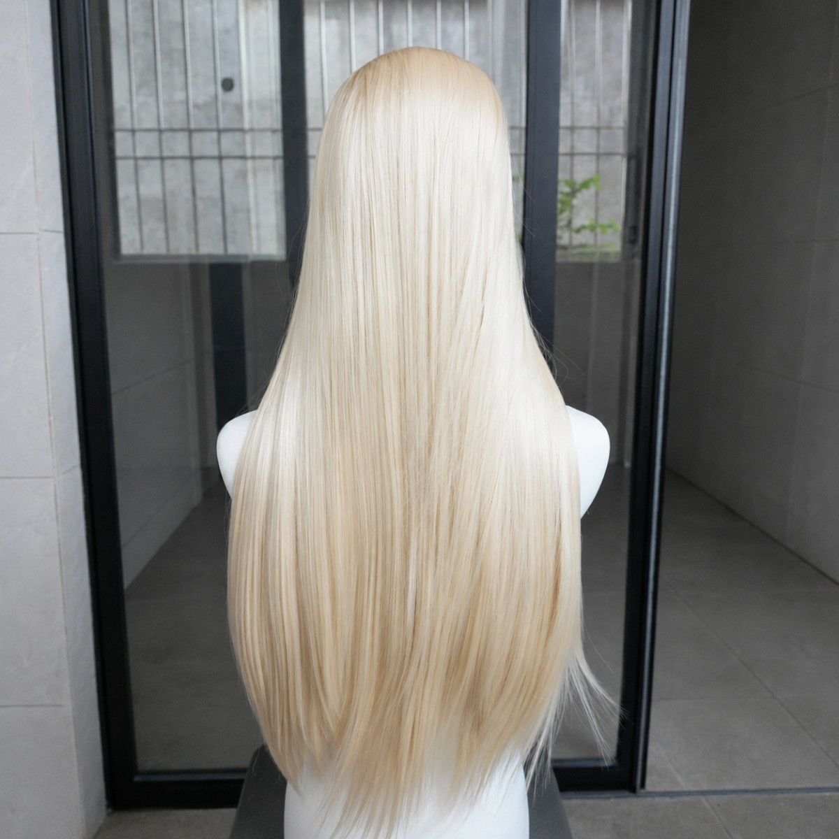 Lace Front Wigs Long Straight Bleach blonde Heat Resistant Hair Pre Plucked