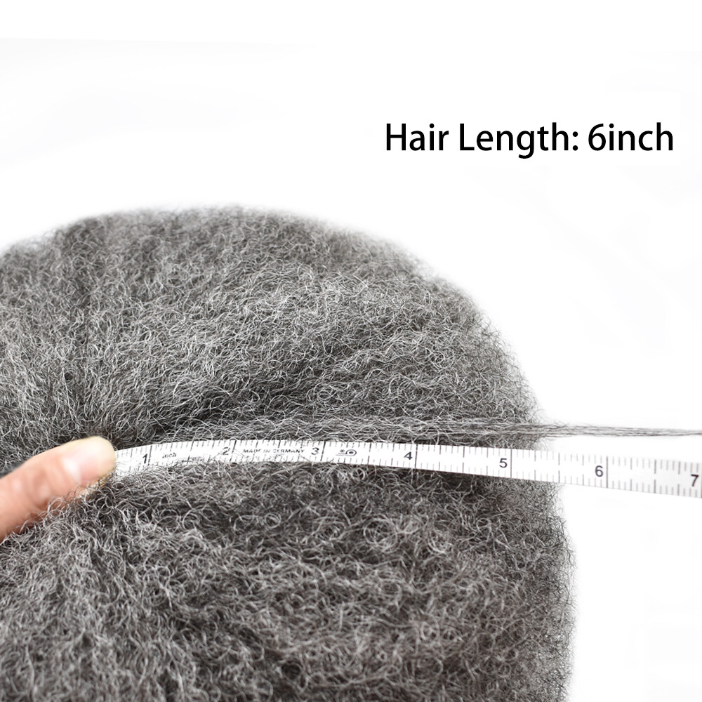 Full Lace Afro Curly Mens Toupee African American Human Hair Systems Replacement