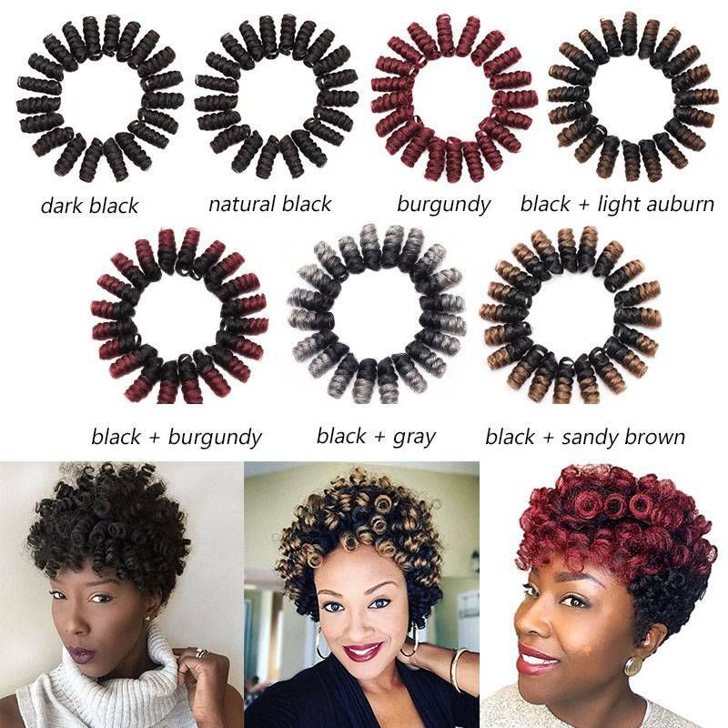 2″ Short Jamaican Bounce Loops Crochet Hair Extensions 20 Peices Spring Curly US