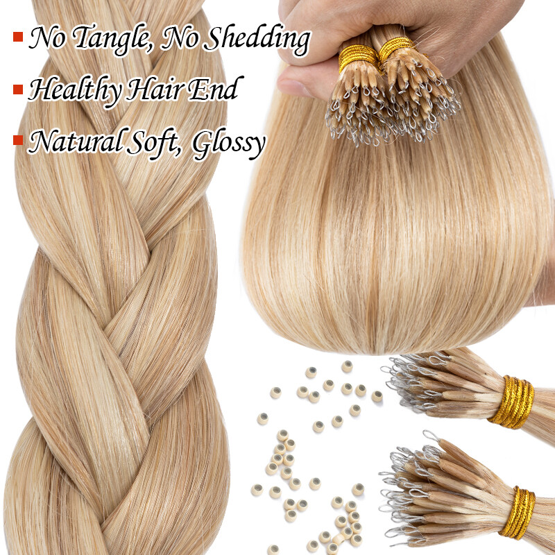 CLEARANCE Nano Ring Tip Real Hair Extensions Russian Remy Human Hair Thick 1G/S