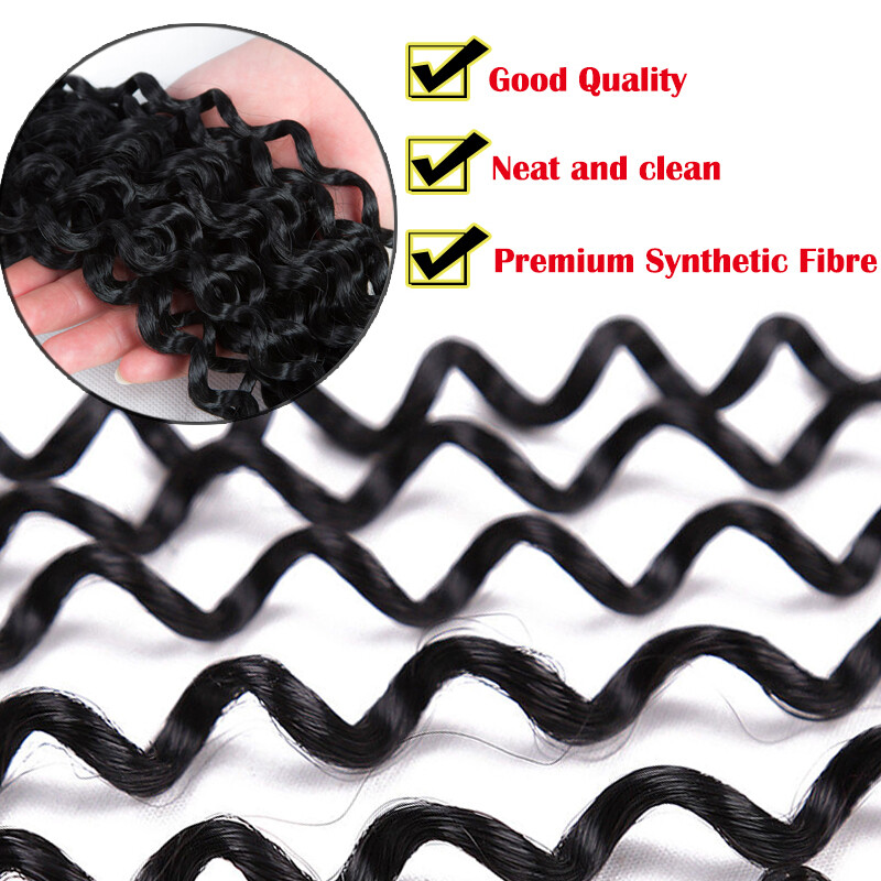 Women Water Wave Crochet Braids Soft Deep Curly as Human Hair Extensions Natural