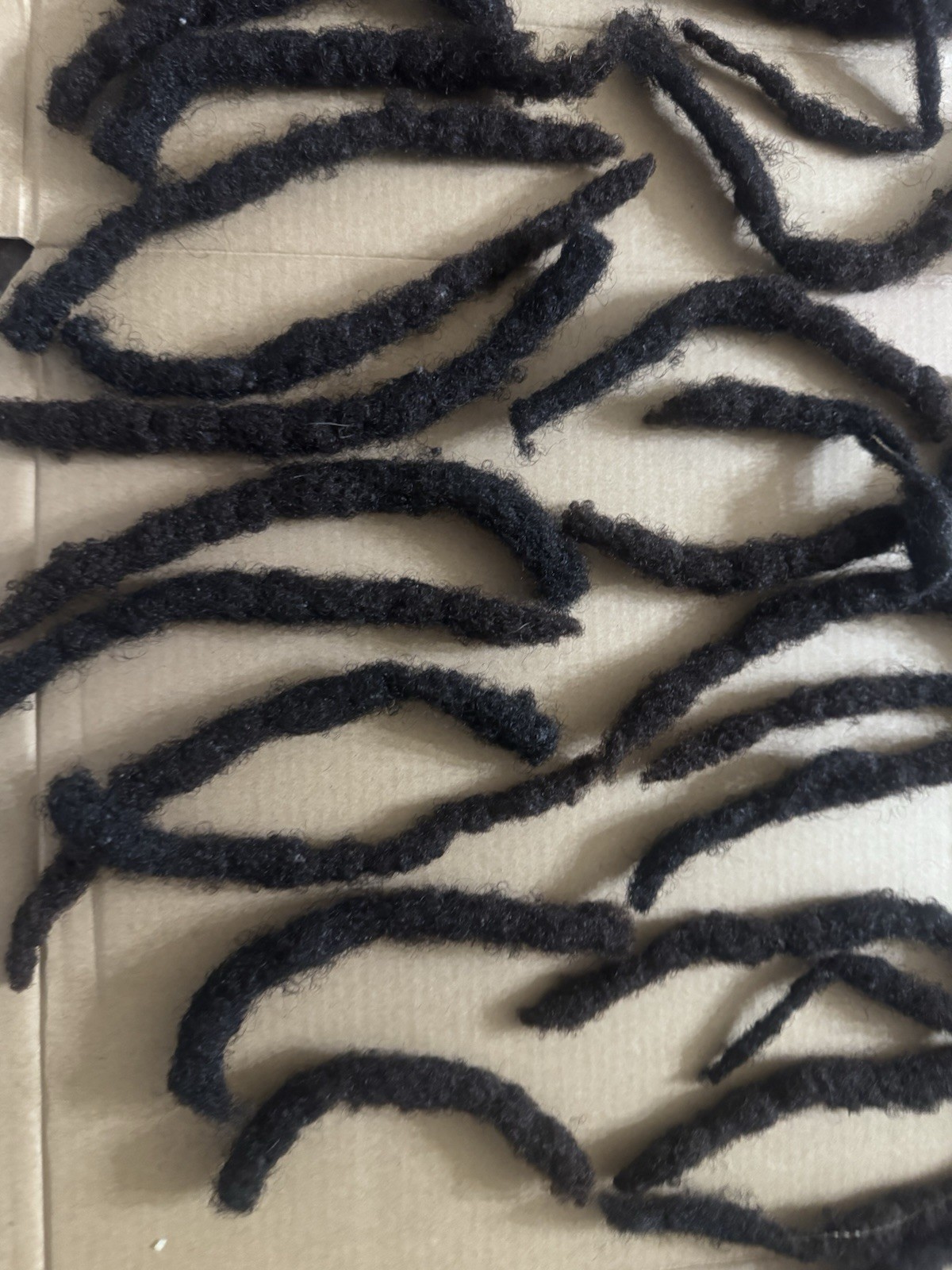 83 real human hair Free Form dreadlocks Black Color 3”-8” Average 6 Inches