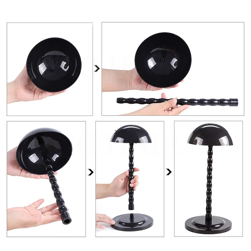 KDOSP Wig Stand Plastic Hat Display Head 1 Count (Pack of 1), Black