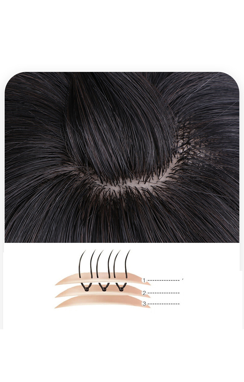 Short Natural Straight 100% Clip in Huamn Hair Clip in Toupee Hairpiece For Men