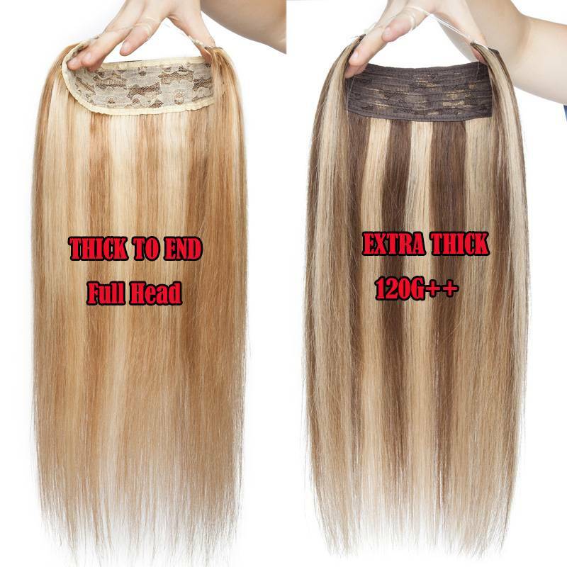 100g Hidden Headband Wire In 100% Real Human Hair Extensions Weft Hairpiece US