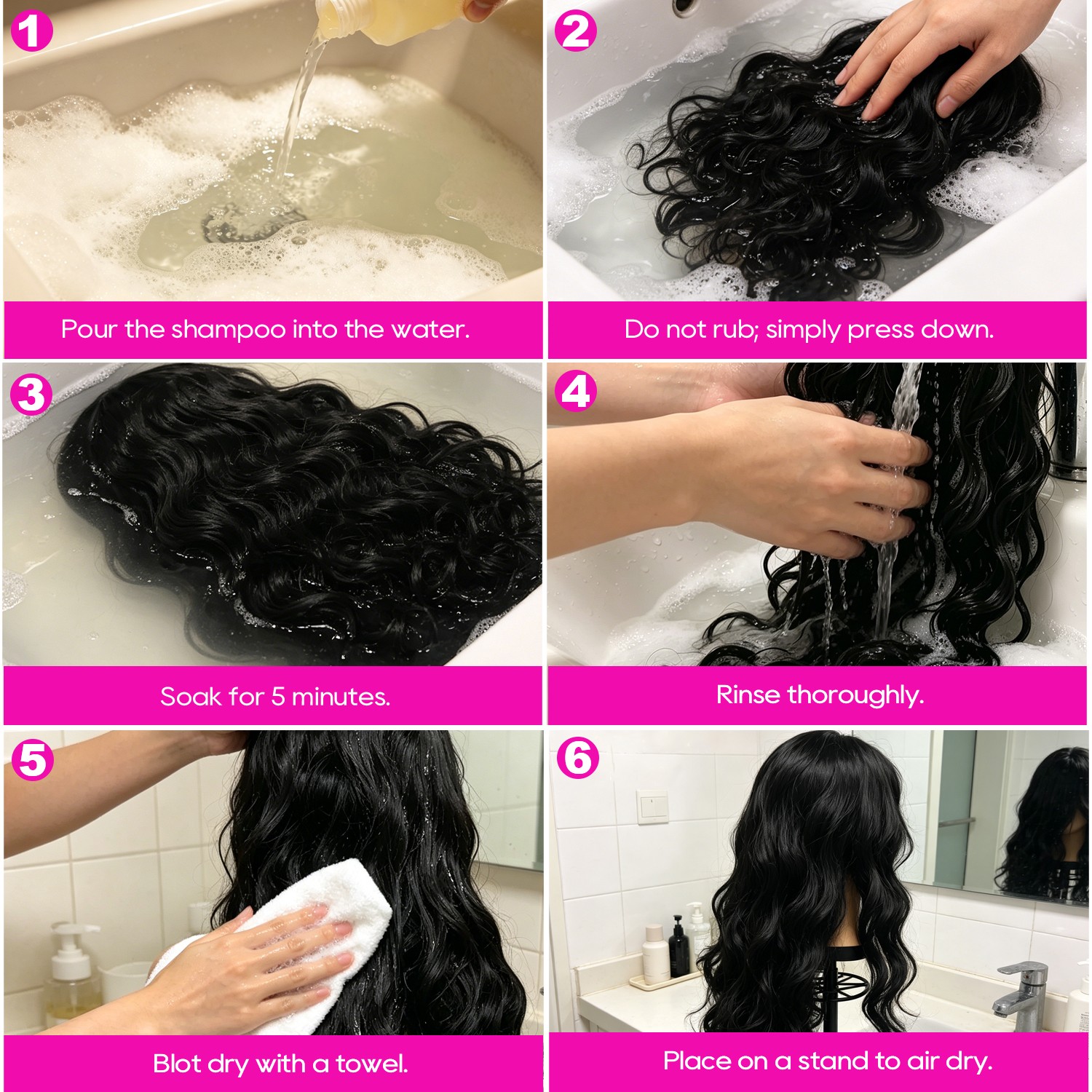 32in Heat-Resistant Fiber‌ Front Wigs Womens Long Curly Lace Wavy Hair Wig Black