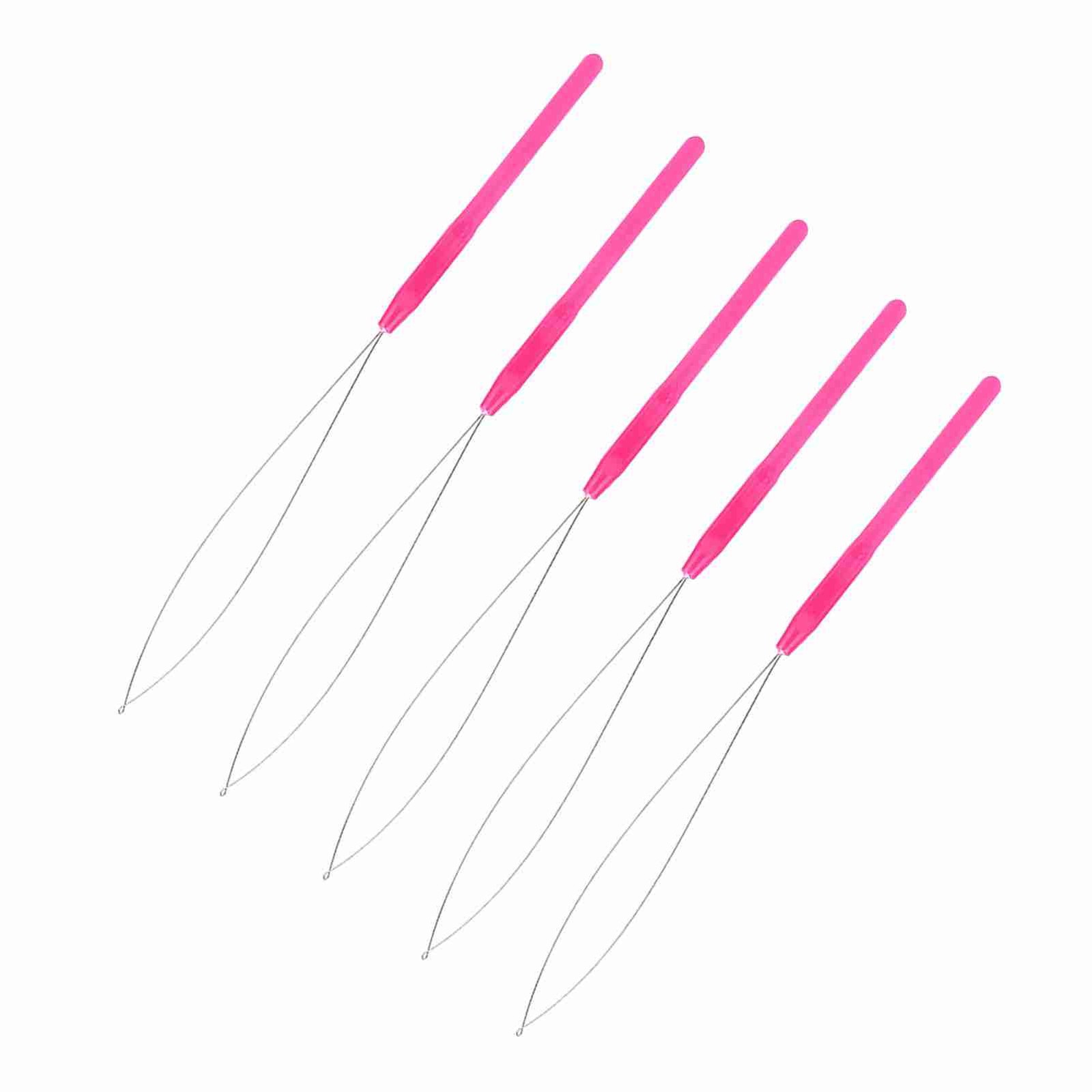 Plastic Handle Pulling Loop Needle Lightweight Hair Extension Tool For Easy