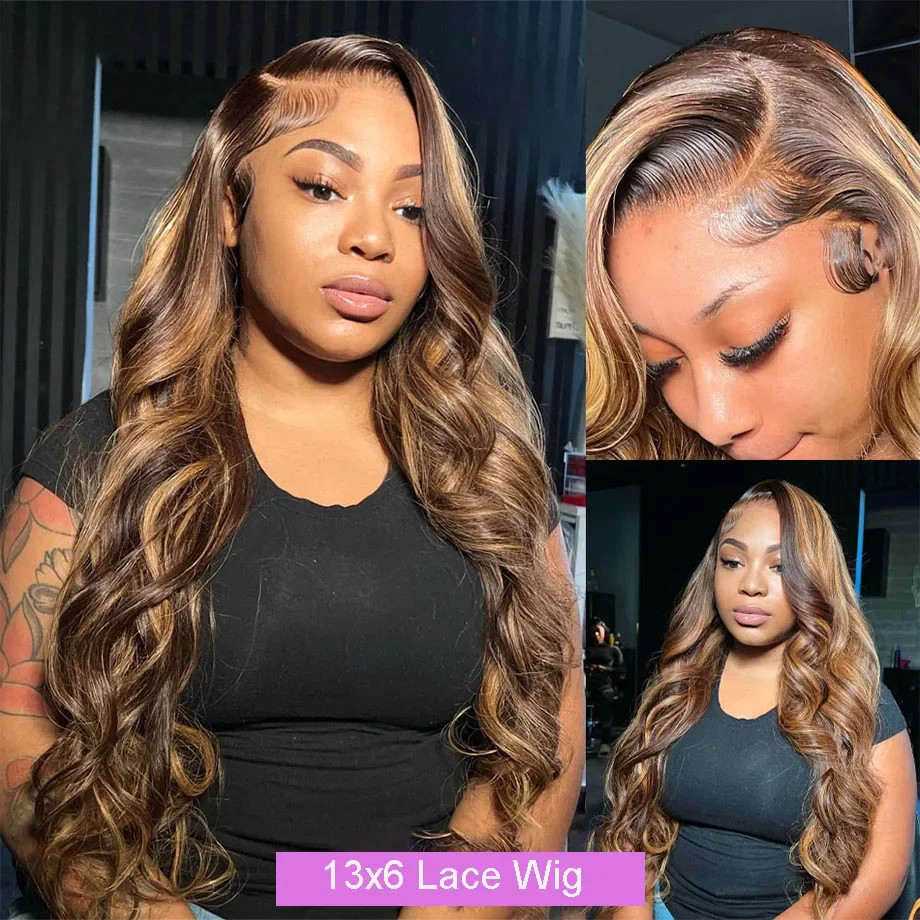 Highlight Blonde Human Hair Hd Lace Front Wigs Body Wave Glueless Wigs Brazilian