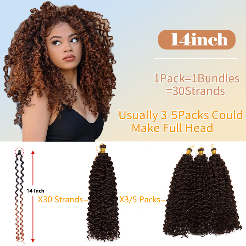 Natural Water Wave Crochet Braids Black Deep Curly Hair Extensions As Real Human