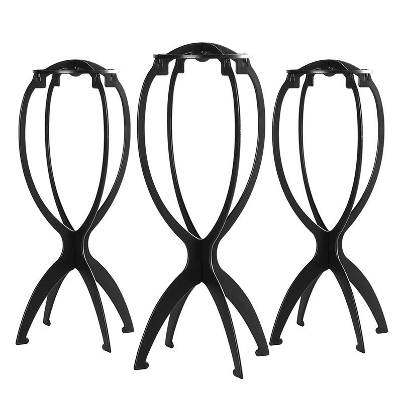 Wig Stand Holder Lightweight Portable Collapsible Plastic Wig Display Air Drying