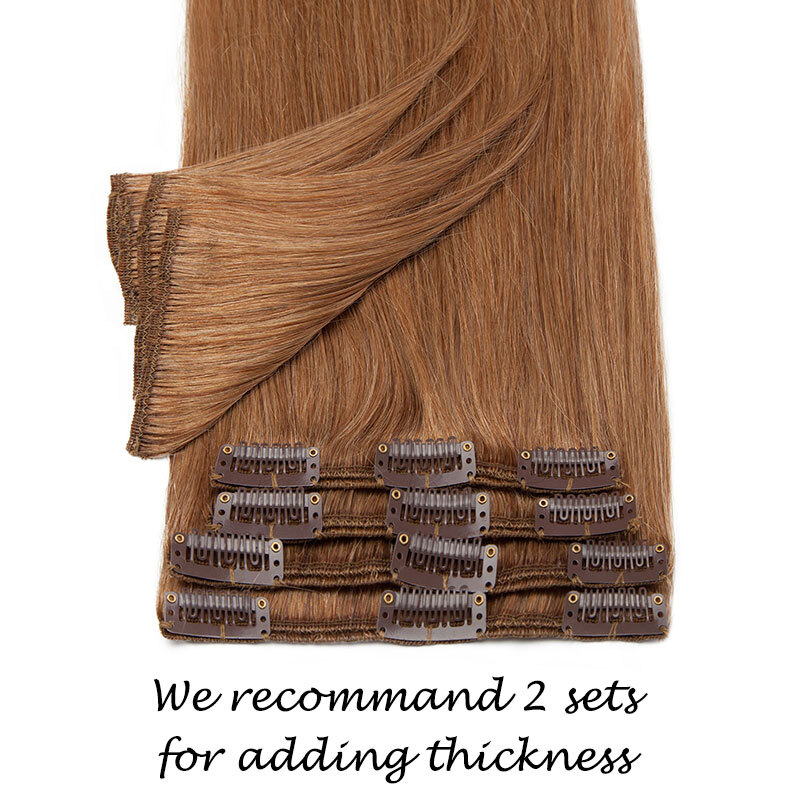 CLEARANCE Highlight Human Hair Seamless Clip in Remy Hair Extensions Full Head a