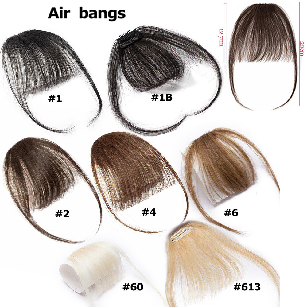 Bangs Fringe Clip IN Human Hair Real Quality Black Brown Blonde With Temples US