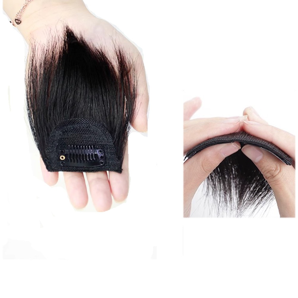 Mini Frontal Bangs Hair Mono Clip in Topper Hairpiece Loss Hair Extension