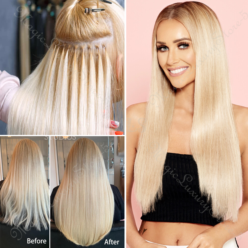 CLEARANCE Human Hair Extensions Pre Bonded U-Tip Nail Keratin Remy Hair Thick 1G