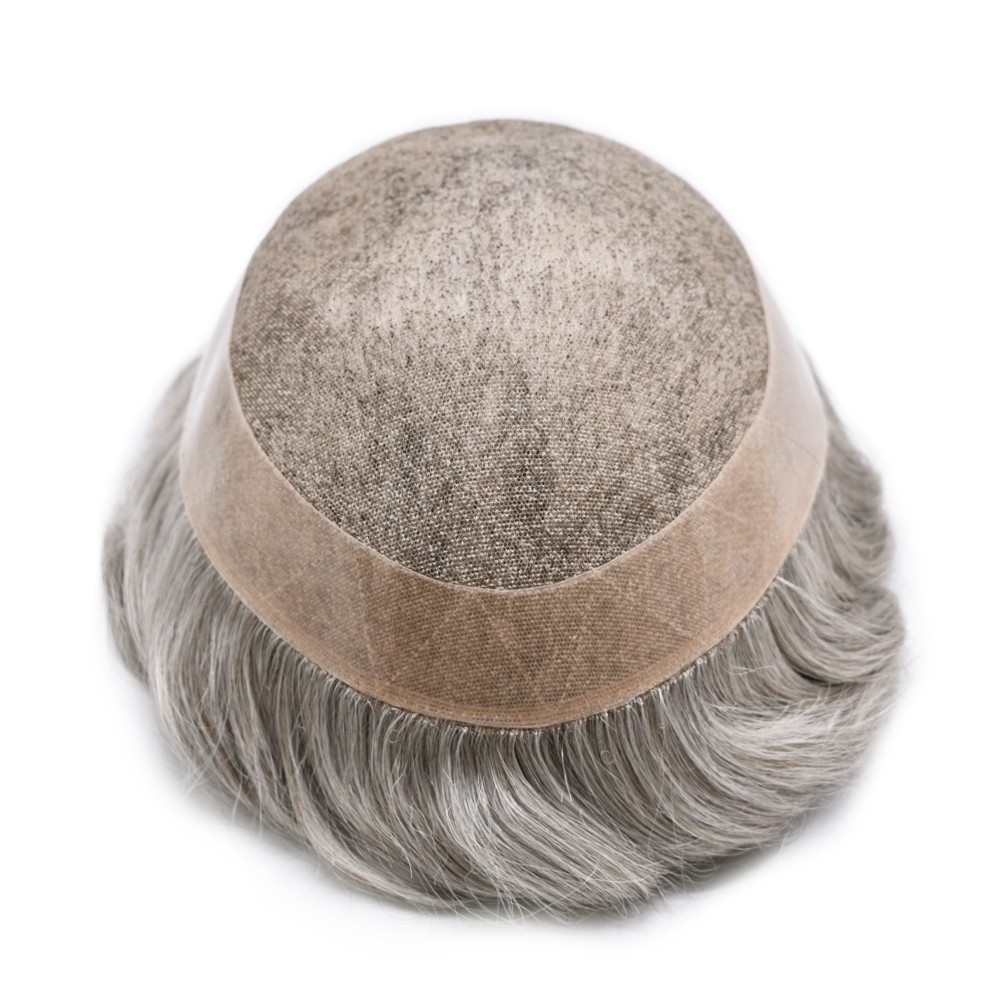 Mens Toupee Hairpiece French Lace Hair Unit Replacement Poly Skin NPU Around Wig