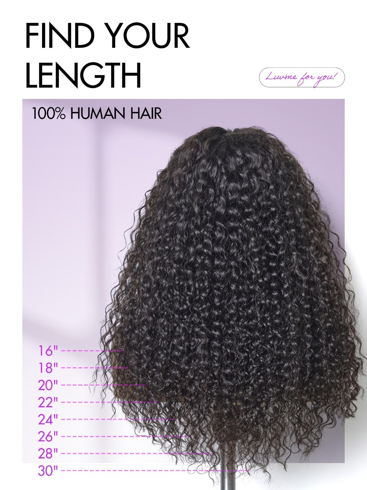 All-Day Comfort Water Wave 5×5 Deep Wave Lace Front Wig – Curly Human Hair, Pre-