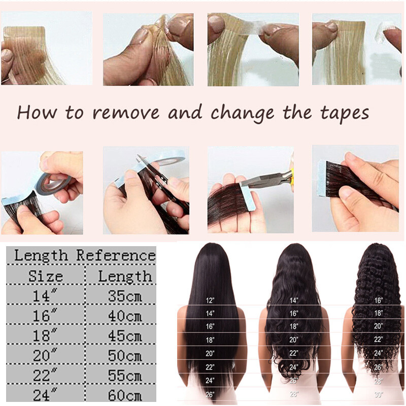 200g 80pcs Thick Skin Weft Tape In Remy Human Hair Extensions Full Head Blonde