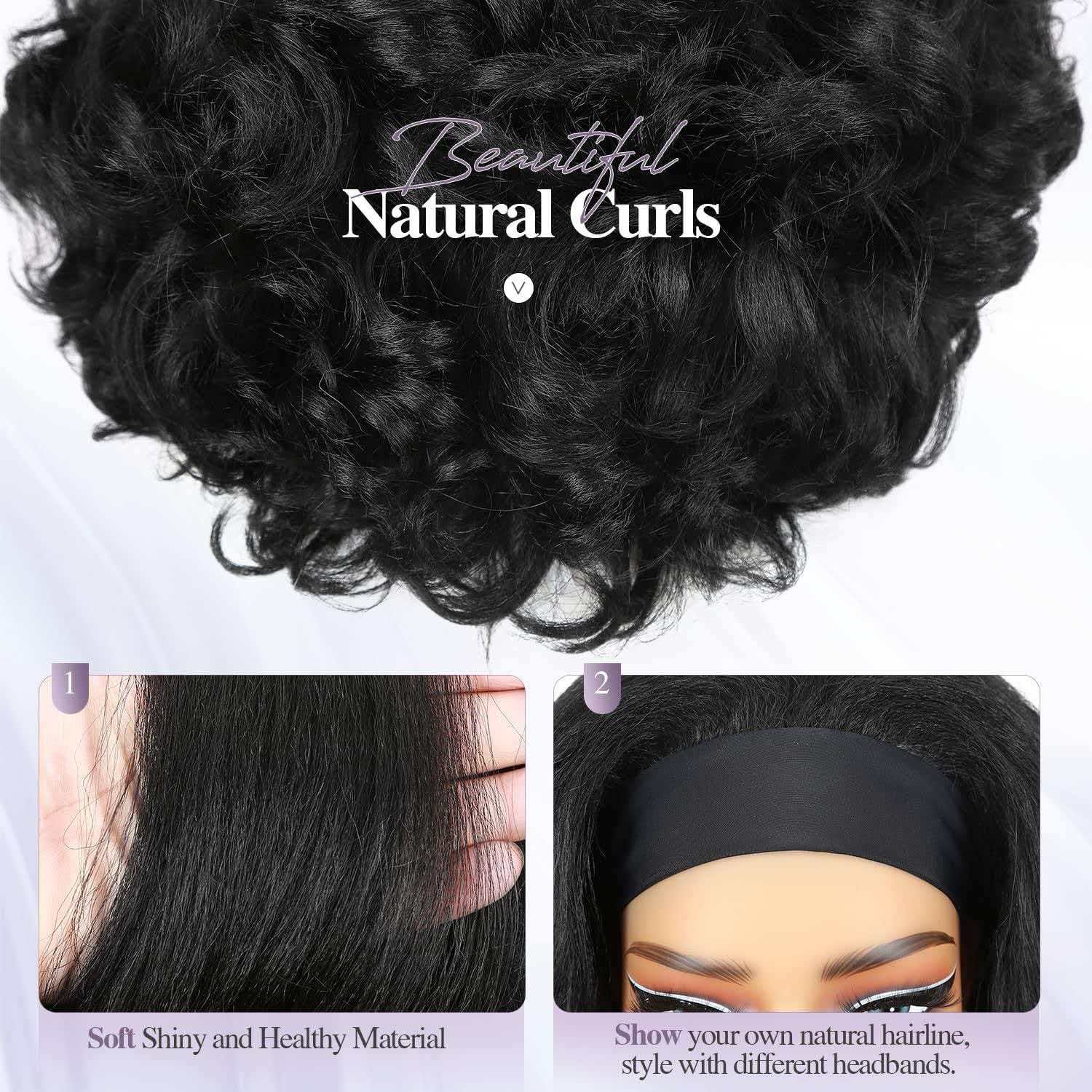 Afro Kinky Curly Wig for Women Black Full Heat Resistant Synthetic Cosplay Party
