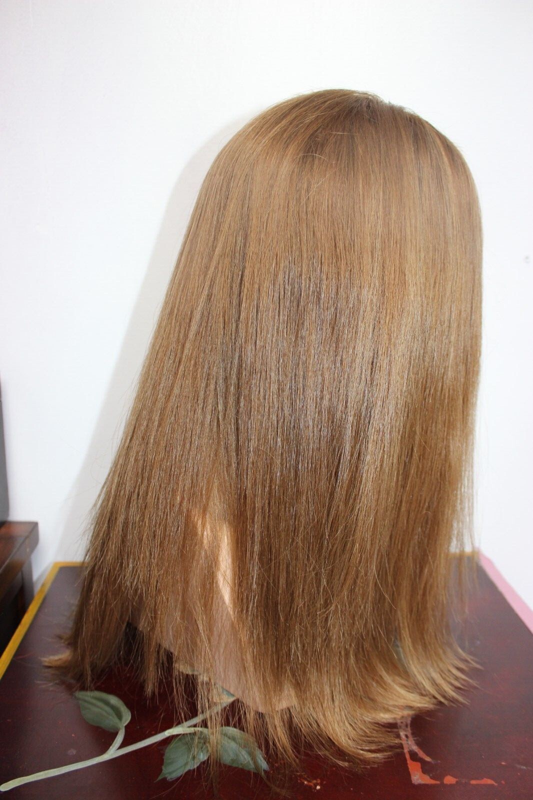 blonde human hair wig fall, sheitel type skin top used wig topper style.