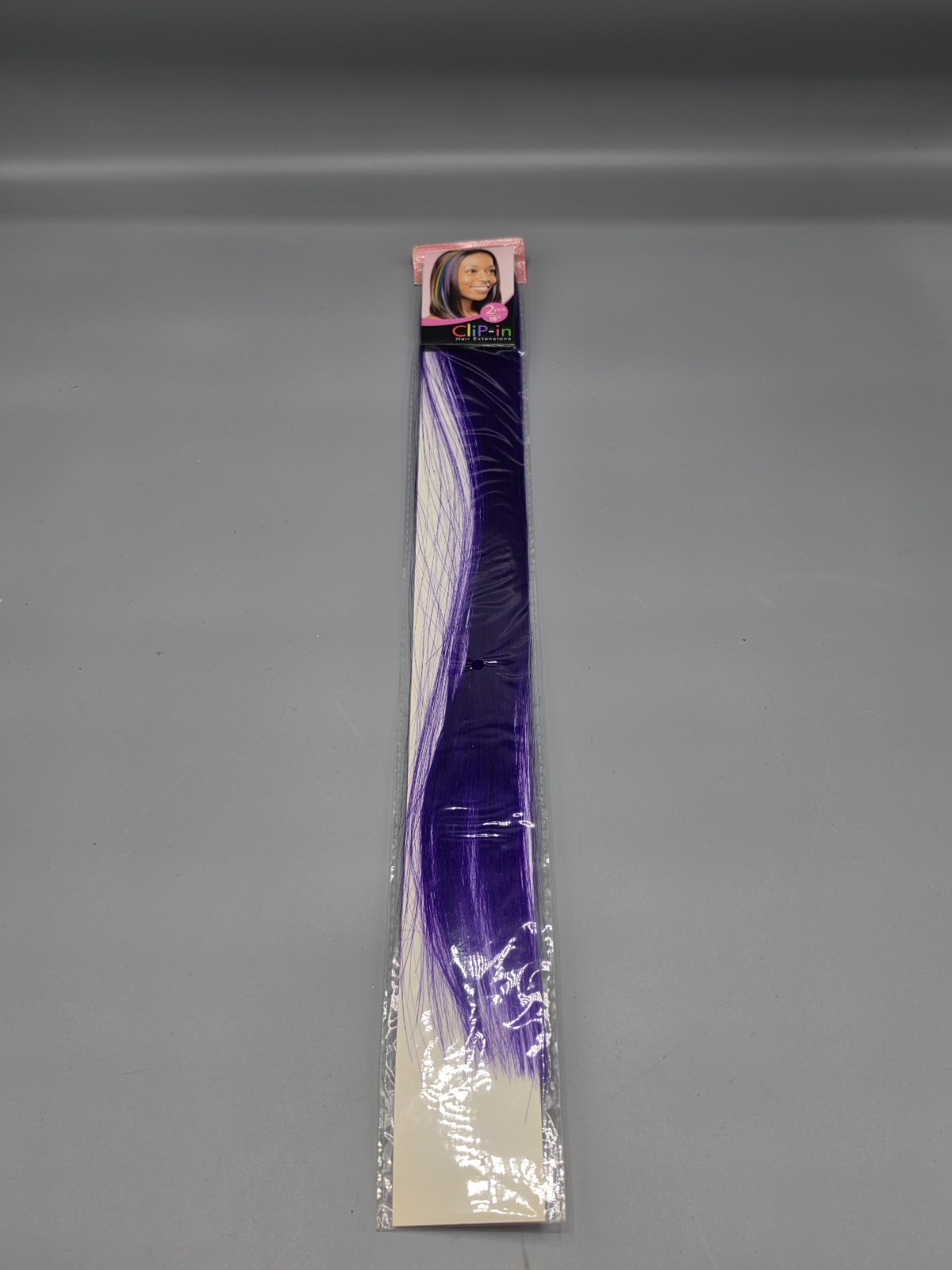 18″ Straight Color Strip Clip‑In Synthetic Hair Extension – Deep Violet