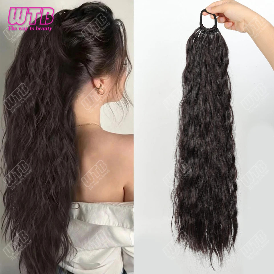 Synthetic Braided Wig Corn Perm Curly Ponytail Braided Wig For Daily Wear