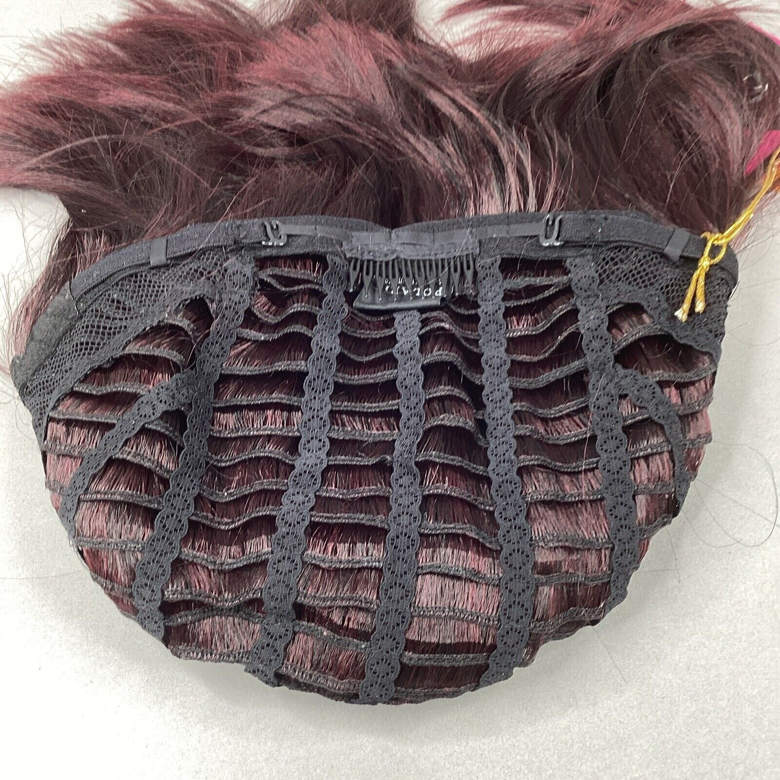 SB009. FEMI #T1B/99J Off Black Dark Plum Short Straight Premium Synthetic Wig
