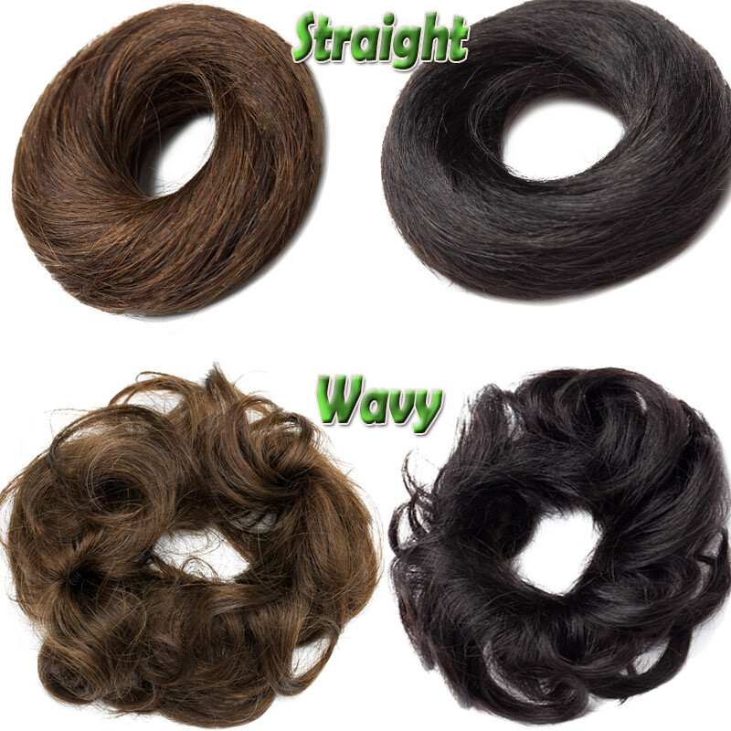 Real Remy Human Hair Bun Curly Messy Bun Hair Piece Scrunchie Updo Extensions