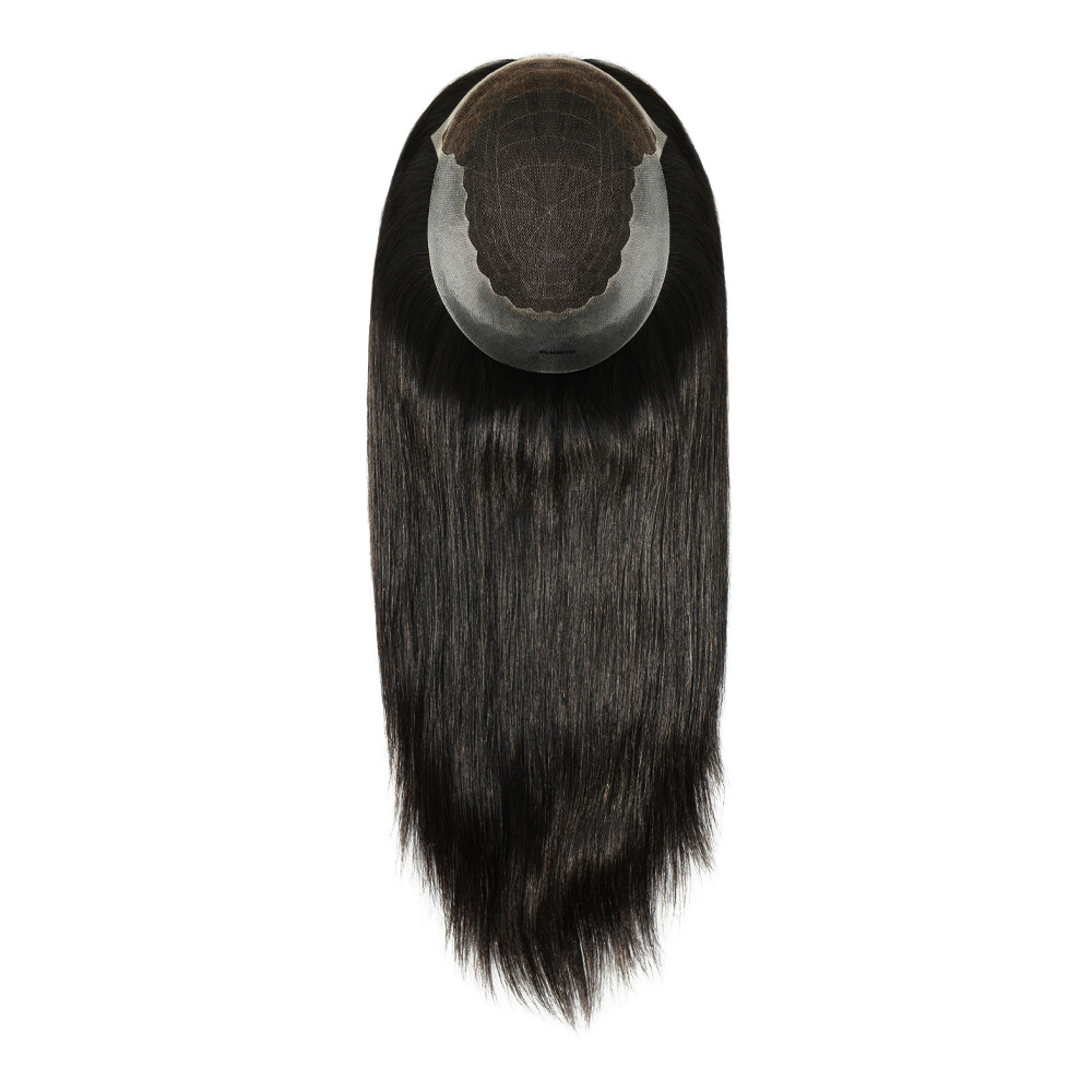Women Toppers Top Pieces Hair Replacement Remy Hair 16” Long Human Hair Q6L 7X9