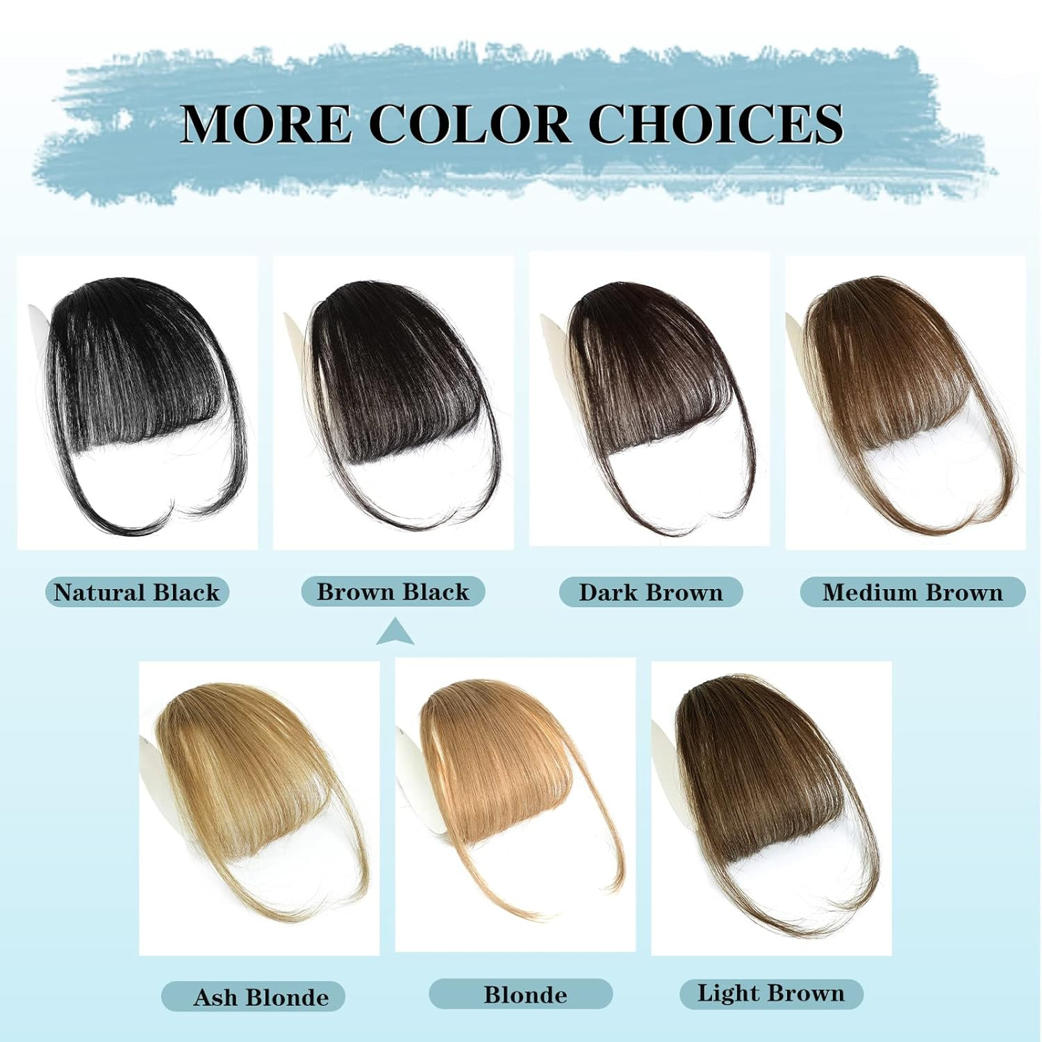 NAYOO Clip in Bangs – 100% Human Hair Wispy Bangs Clip in Hair Extensions, Brown