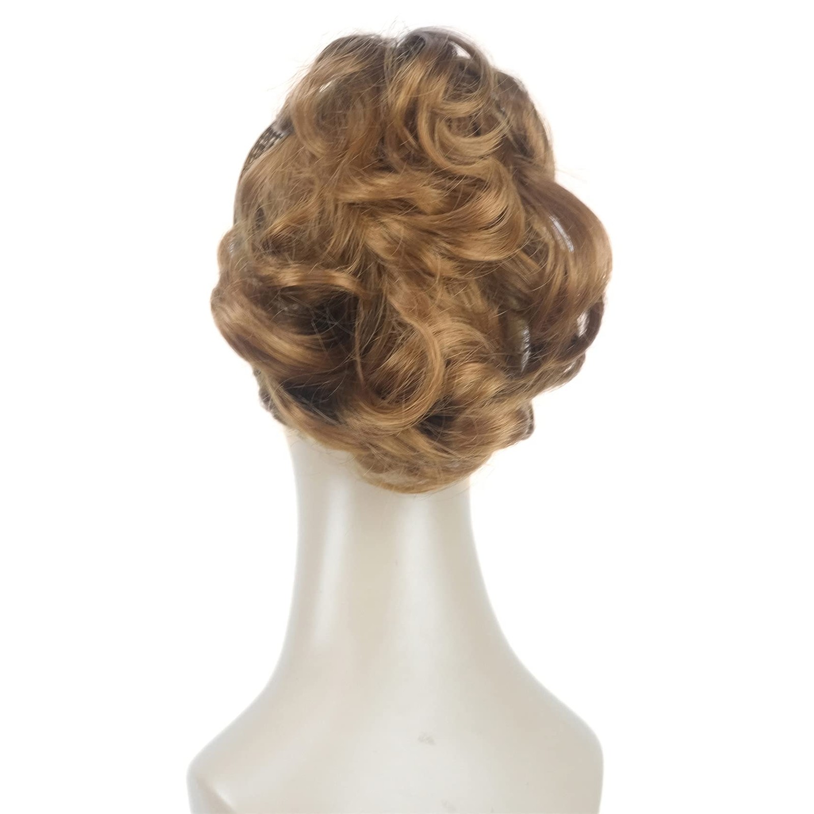 Aimole 6″ Short Curly Synthetic Ponytail Clip in Claw 27 Strawberry Blonde