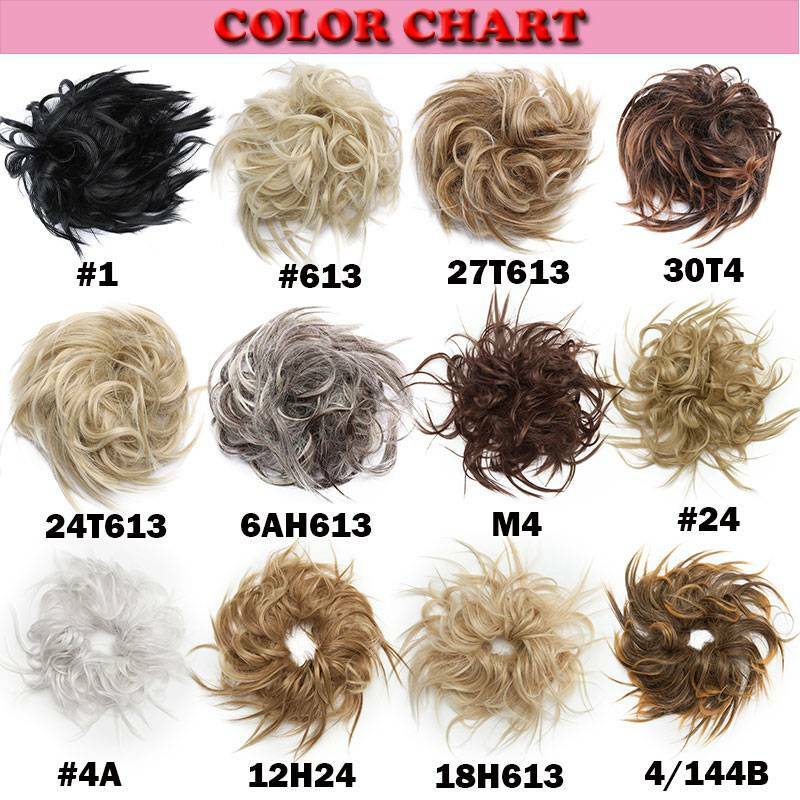 Large Messy Bun Scrunchie Hair Extensions Ponytail Blonde Hair piece As Human US