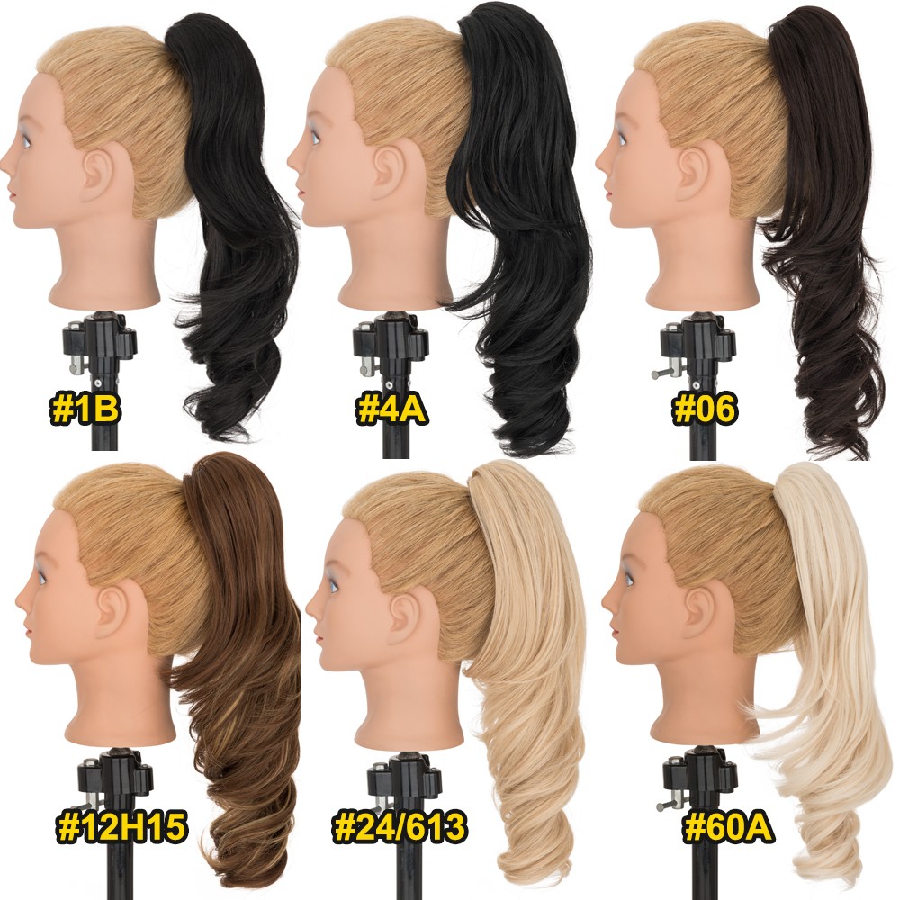 Claw Clip In Ponytail Clip On Pony Tail Hair Extensions for Women Wavy Long 18in