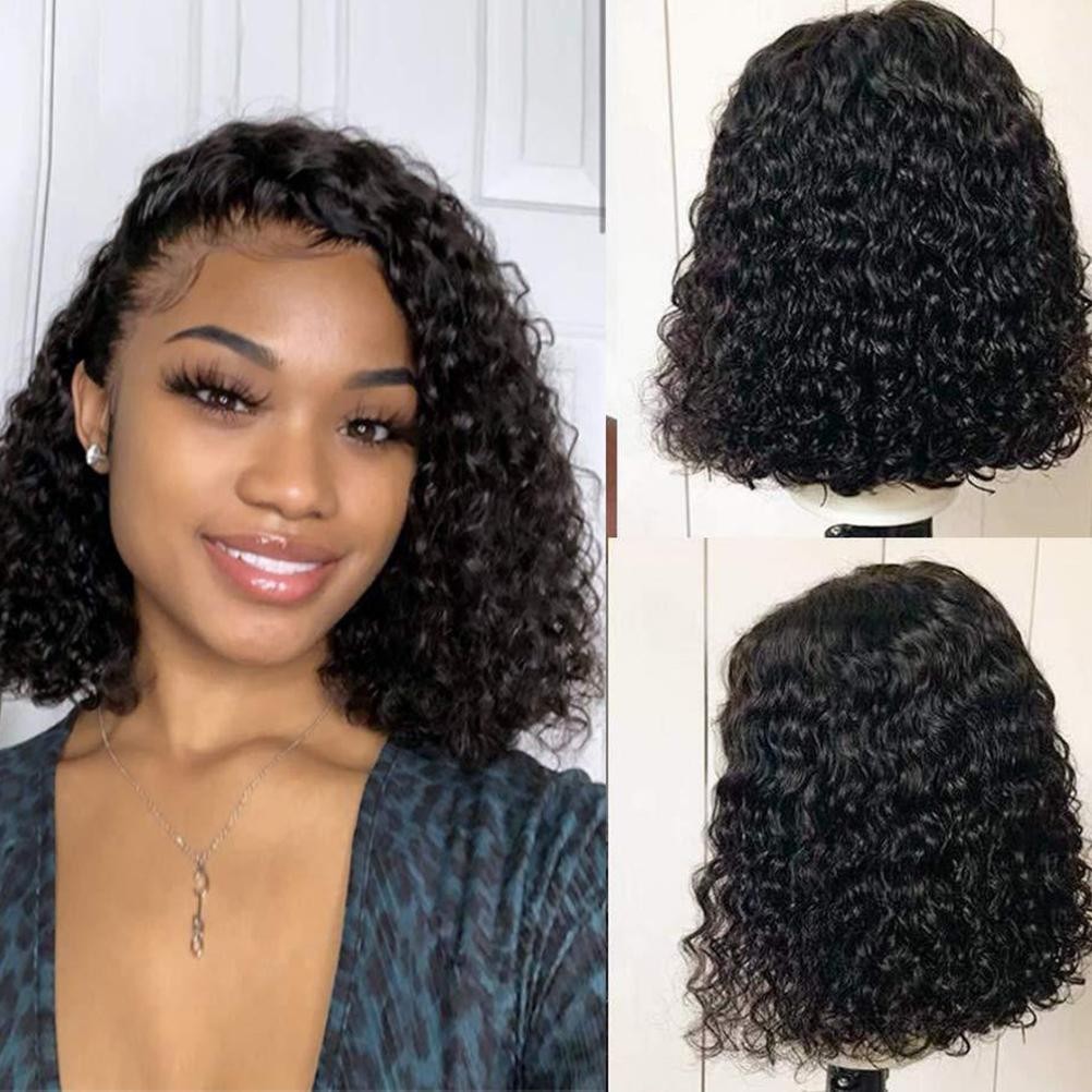 Wavy Wig Womens Lace Deep Wave Rose Net Wigs 14in Short Curly Wavy Hair Wigs