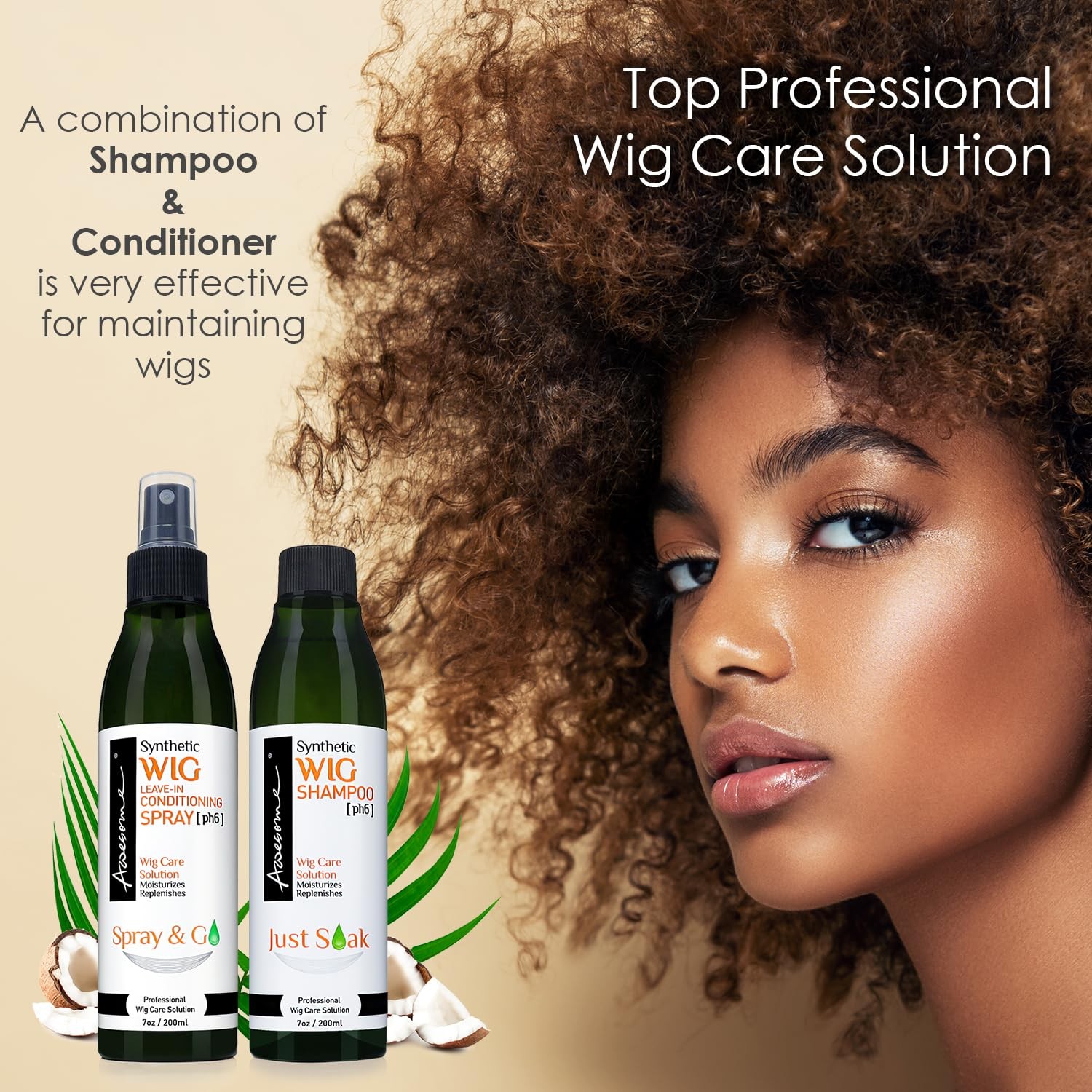 Synthetic Wig Shampoo, pH6, Detangle and Anti-Frizz, Adds Body & Volume, Hydr…