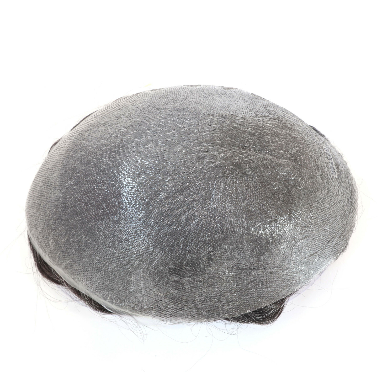 Mens Super Thin Skin V-loop Natural Human Hair Replacement System Toupee #1B10