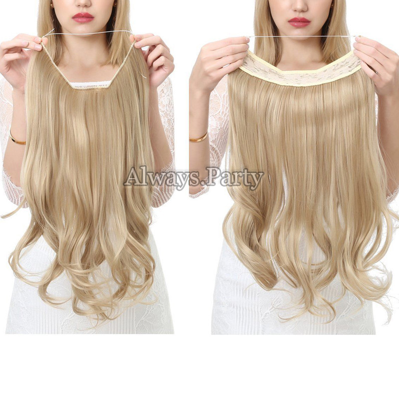 Elastic Wire Hair Extensions Headband Invisible Wire Real Secret Long 140g Ah