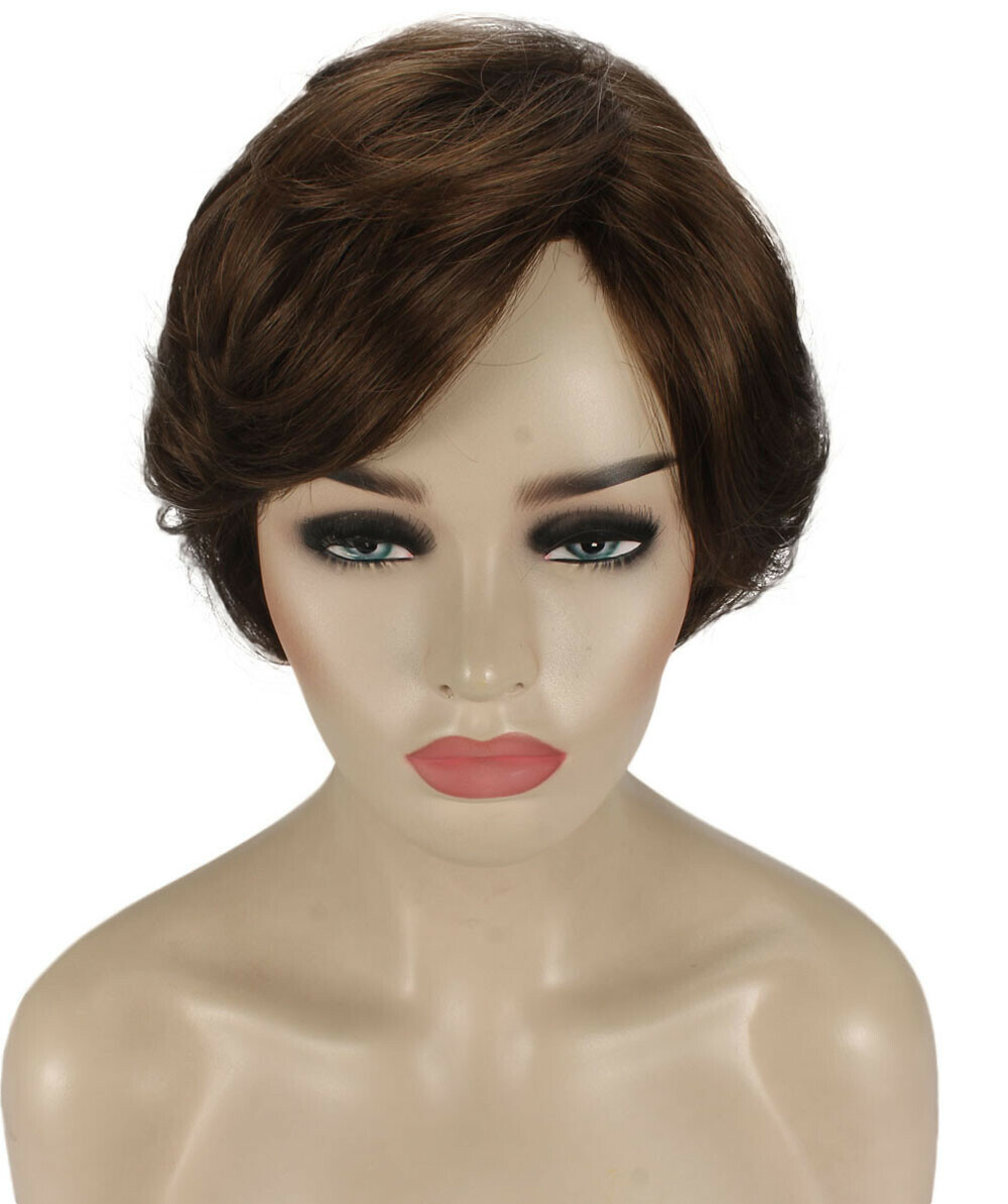 Lana – Straight Kanekalon Synthetic Fiber Full Wig, 3.25 – 6.5 in, Light Brown