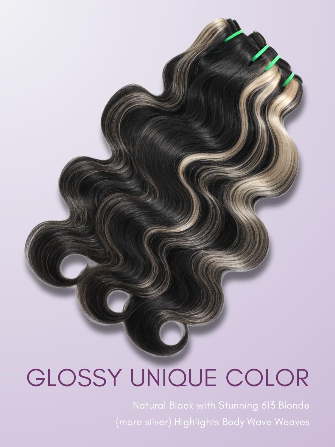 Auroo Platinum Blonde Highlight Black Mix Color Bundles Body Wave Human Hair
