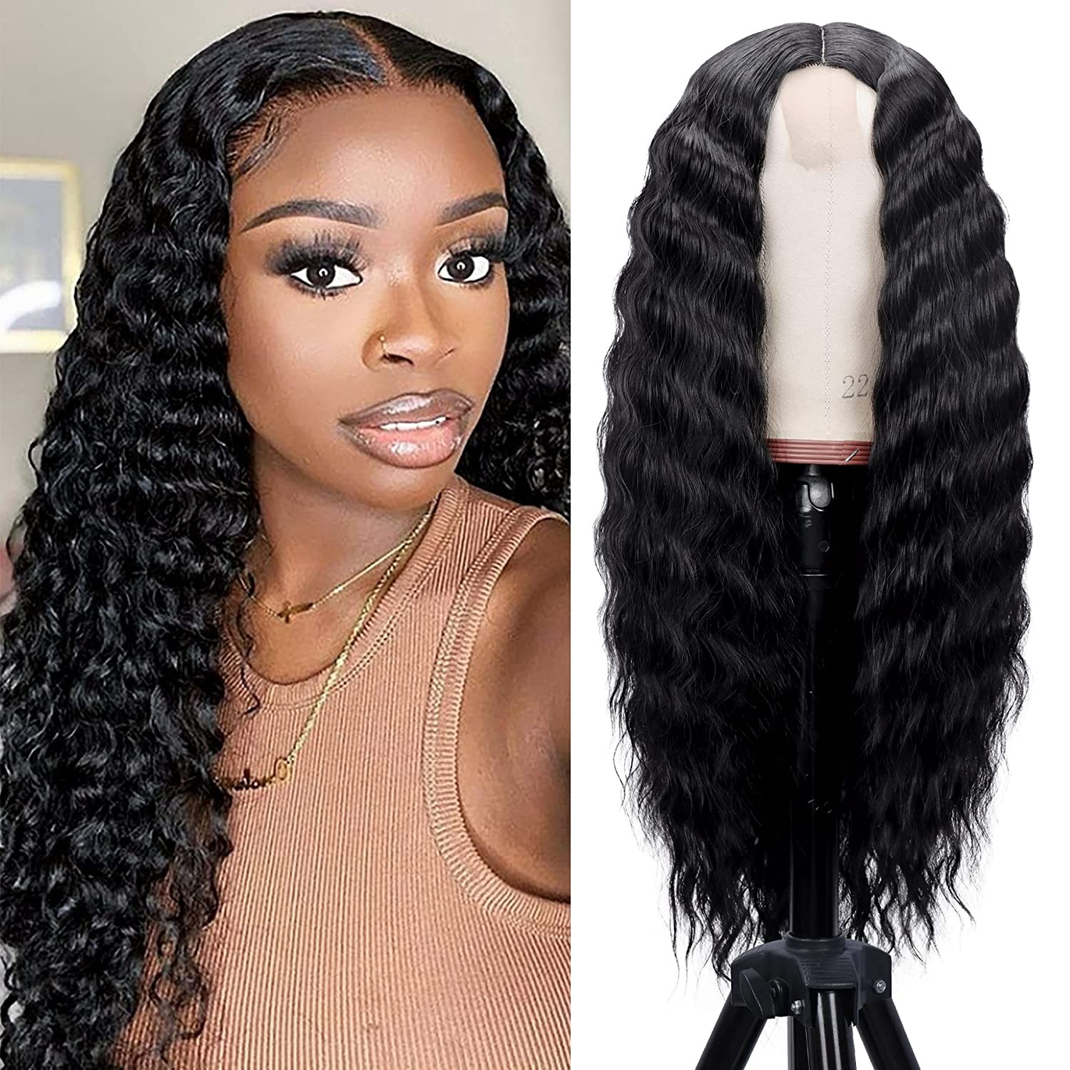 Hair Curly Front Wig Women Brazilian Long Curly Wavy Hair Wigs Women Costume USA