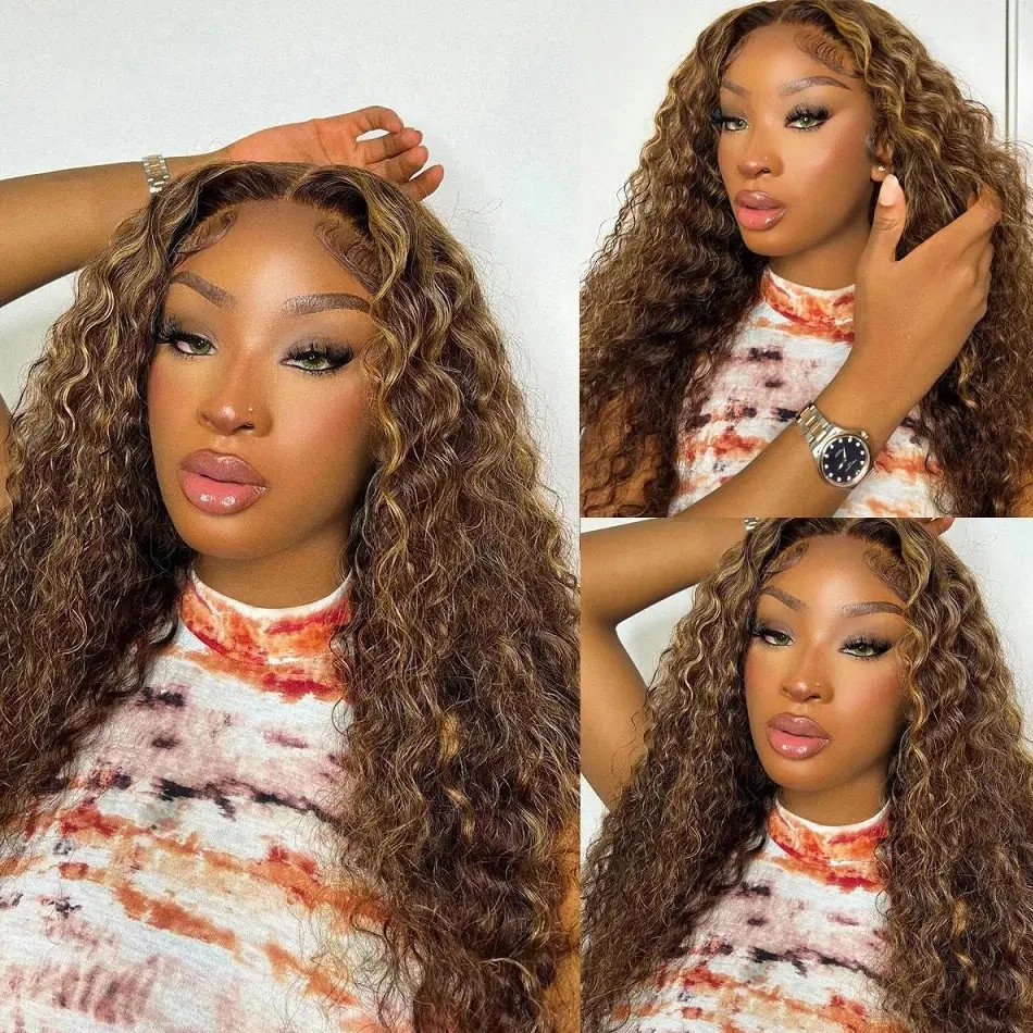 Highlight Wig Human Hair Ombre Hd Lace Wig 13×6 Deep Curly Lace Frontal Human