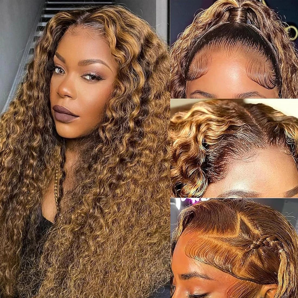 Highlight Wig Human Hair Ombre Hd Lace Wig 13×6 Deep Curly Lace Frontal Human