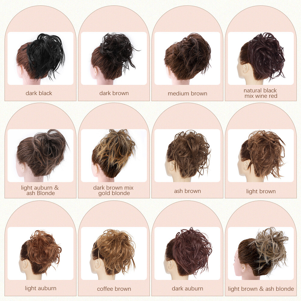 Curly Messy Bun Hair Piece Thick Updo Scrunchie Hair Extensions Real As Human US