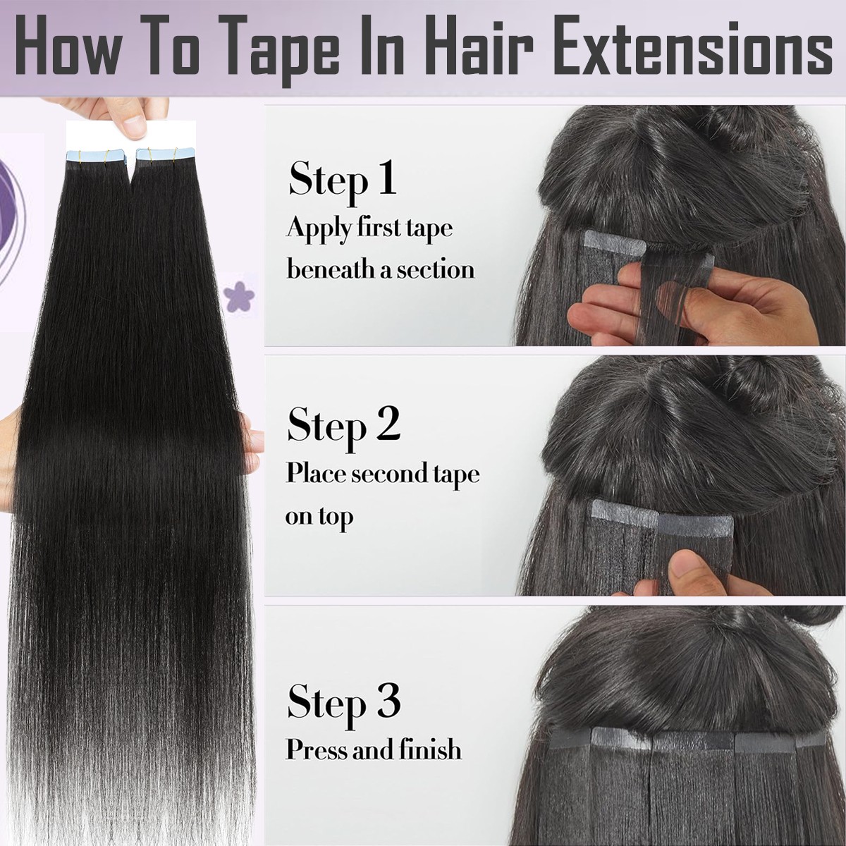Invisible Tape In Remy Human Skin Weft 100% Hair Extensions THICK Full Head 150G