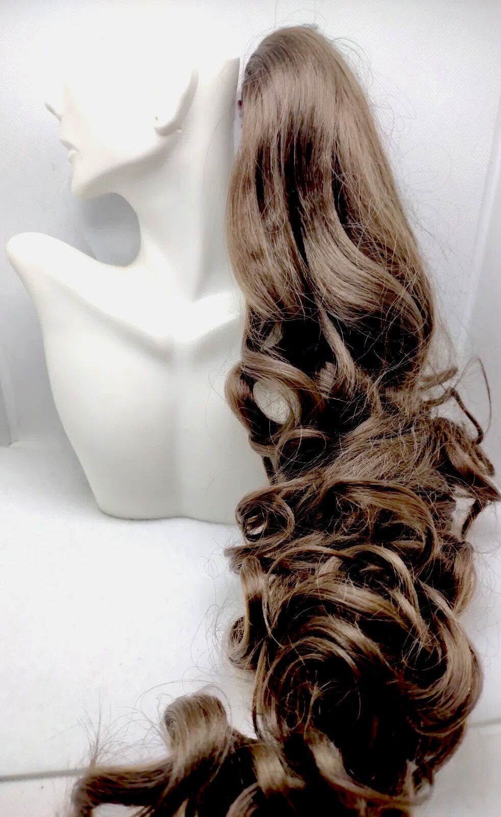 New! Pretty Shop 22″ / 140g Hair Extension Claw Clip Brunette H65 Curly