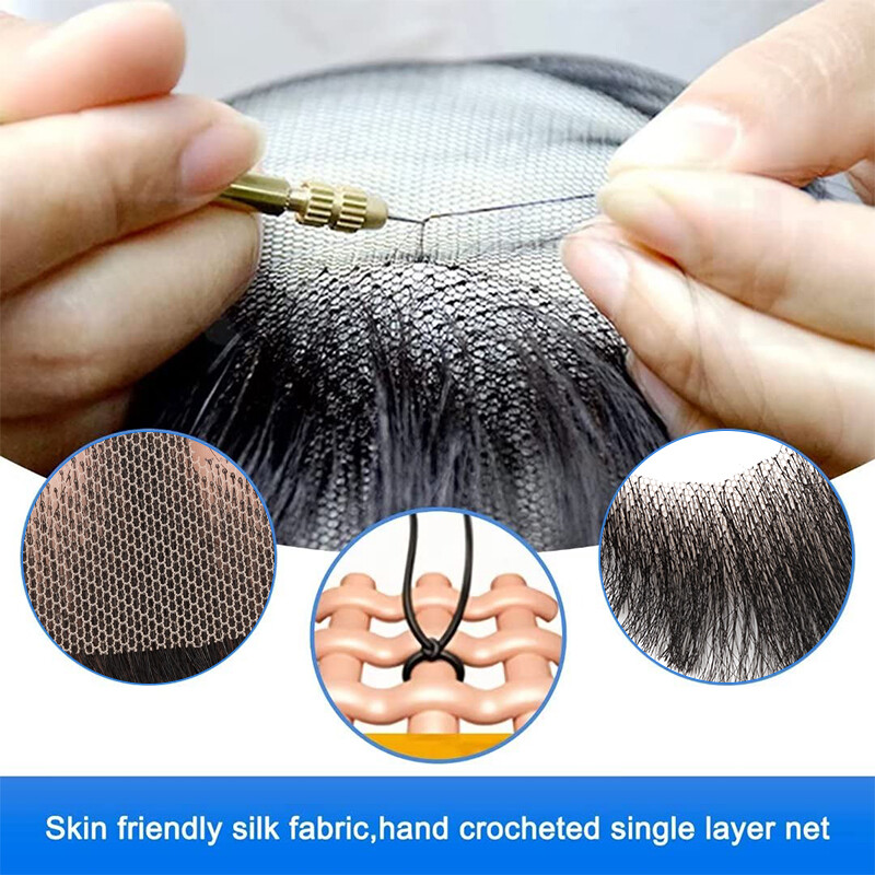 Fake Beard Human Hair Realistic Mustache Invisible Facial Hair Goatee Lace Beard