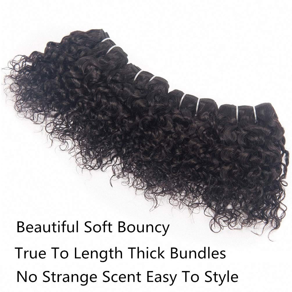 Brazilian Jerry Curl Human Hair Weave 4 Bundles 8 Inch Short Kinky Cur